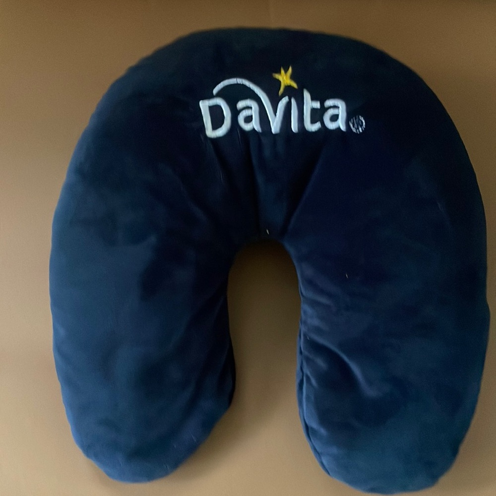 Davita Brand blue and White Travel Neck Pillow NWOT
